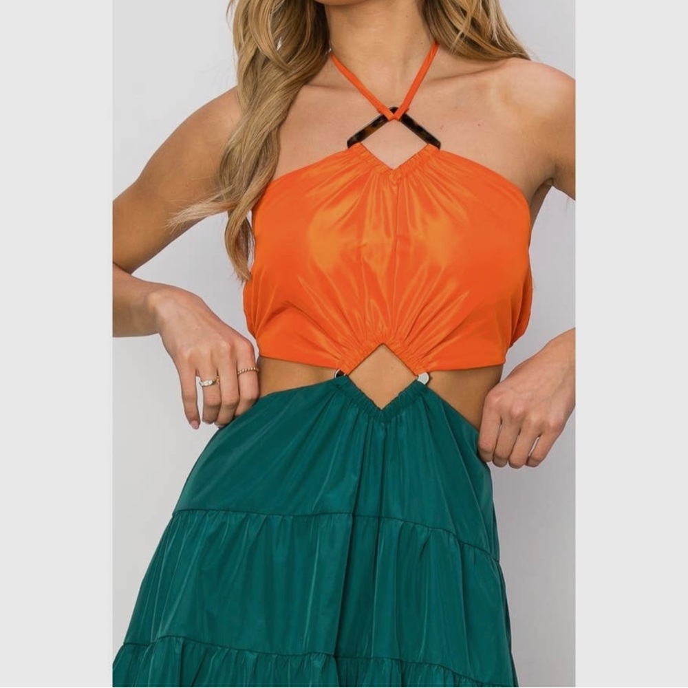 INA Women’s Taffeta Cut Out Maxi Dress - Picture 9 of 10